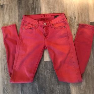 7 For All Mankind Red Gwenevere Skinny Jeans